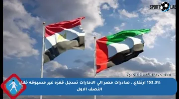 153.3% ارتفاع.. صادرات مصر إلى الإمارات تسجل قفزة غير مسبوقة خلال النصف الأول